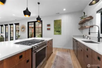 Stainless steel appliances all by KitchenAid.