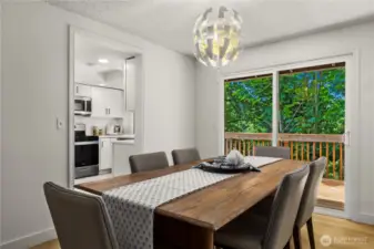 Dining room between living room and kitchen
