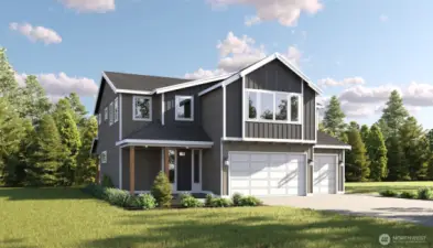 Image is a rendering. Photographs are for illustrative purposes only. Features, finishes, interior/exterior colors, landscaping and floorplan shown may vary from actual homes built
