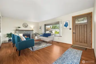 Looking back at the entry, you can see the extra large picture window that lets in all the light.