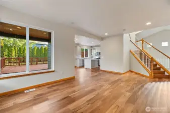 family room looking to the kitchen