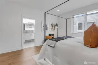 Primary bedroom with en suite bath.