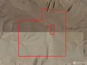 Birdseye view with approximate boundaries in red.