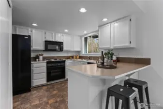 Open functional kitchen.