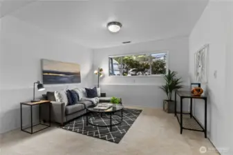 Large downstairs rec room.