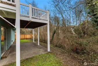 Patio below deck for more entertaining.