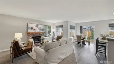 Open concept kitchen and family room