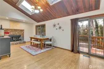 There is a wood burning stove or add a gas fired one...