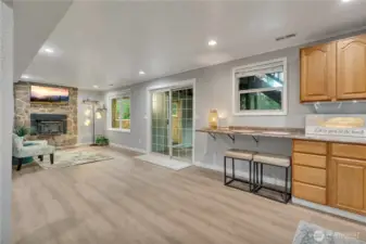 And an additional TV area for sports watching....