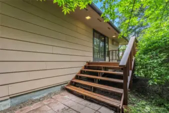 Side porch off kitchen/dining room.