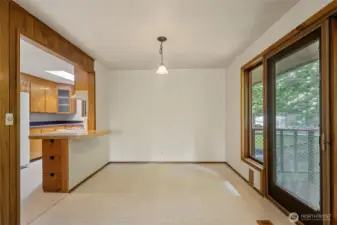Dining Room with door out to the side porch.