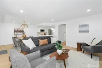 This view shows off the living and a peek towards the dining space!