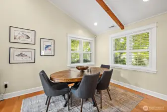 A lovely dining space is ready to host casual meals or your formal dinner parties for holidays and special occasions.