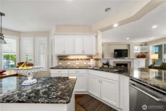Gorgeous Quartz islands, clean and crisp cabinetry & full height backsplash. All overlooking the expansive great room.