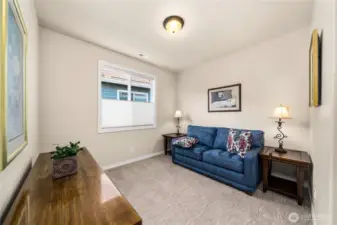 Guest bedroom with upgraded carpet & pad.