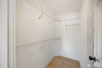 Walk-in closet in primary bedroom