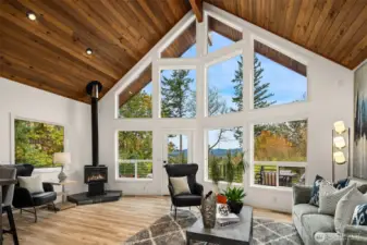 Wall of windows to drink in the view