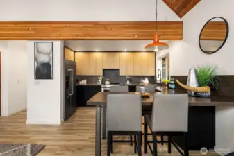 Built in dining area with modern finishes