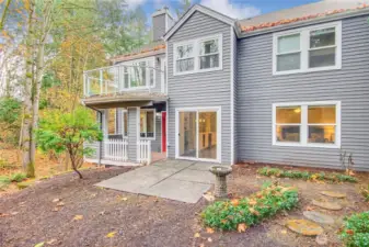 Spacious patio and covered fenced deck with access to your kitchen and dining room.