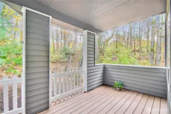 fenced and covered deck