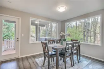 Enjoy the tranquility of nature and private view from your spacious dining room.