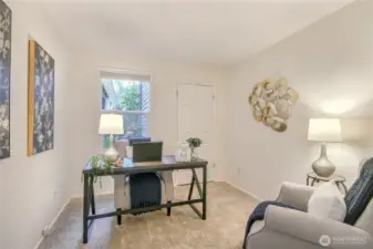 Office with closet space.