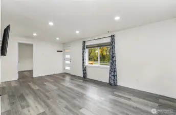 Great window, modern flooring & lights.