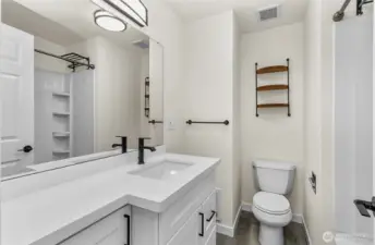 All new modern fixtures, lights, everything you want in a bathroom