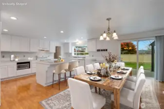 Kitchen and dining area - Virtually Staged