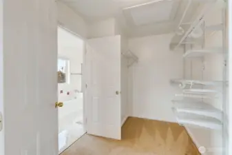Primary bedroom walk-closet, also connected to bathroom