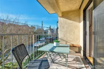 The large patio allows for lots of outdoor hangout time.