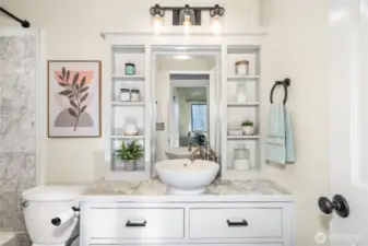 Lots of drawers and nooks for your toiletries.