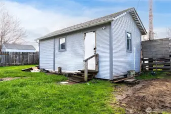 Out building with electricity.