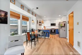 Looking from family room into kitchen.