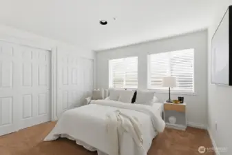 Secondary BR with Wall of Closet Space