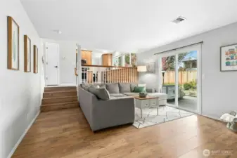 Family room with access to back yard.