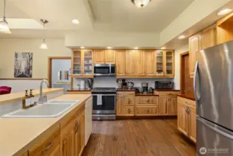 Plenty of counter space in a fully equipped kitchen designed for everyday living.