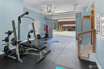 Attached home gym, located just off the utility room.