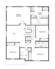 Upper floor layout of the 2925A.