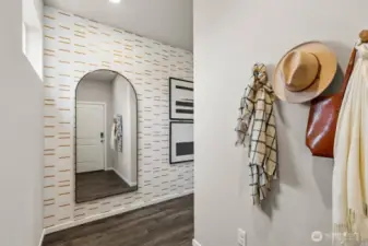 Welcome all into your spacious foyer! Colors and options will vary. Photos from Model Home on 31. Homesite 45 is a mirror image.