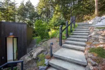 Stairs leading to front door