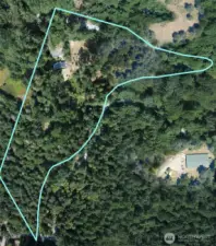 Ariel photo showing shape of property