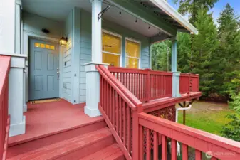 porch as doggy gates all around - you can have to doors open and keep your critters secure.