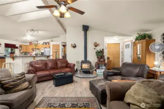 Living room w/ Skylights