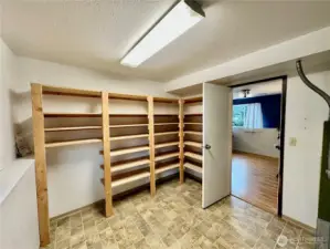 Pantry shelves designed for optimum storage.