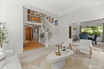 Living Room with Vaulted Ceilings