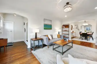 Entry way foyer, living and dining rooms.