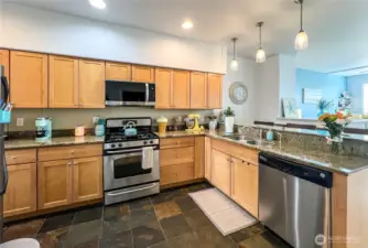Stainless Steel Appliances. Slate tile Floors