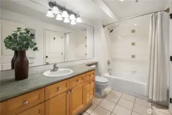 Really good sized full bathroom down here.