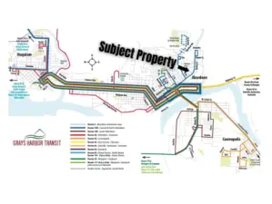 Grays Harbor Transit Map in relation to Subject Property